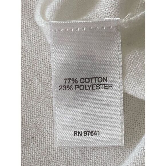 J. Jill White Lightweight V-Neck Knit Top with Roll-Tab Short Sleeves Size M - Picture 4 of 10